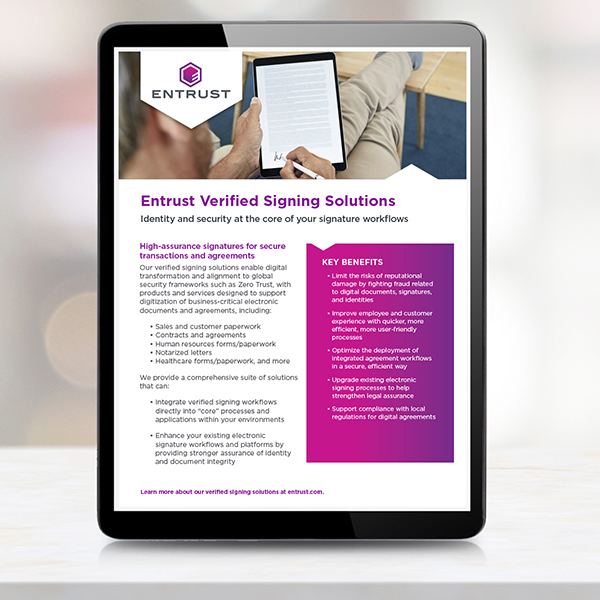 Entrust verified signing solution brief