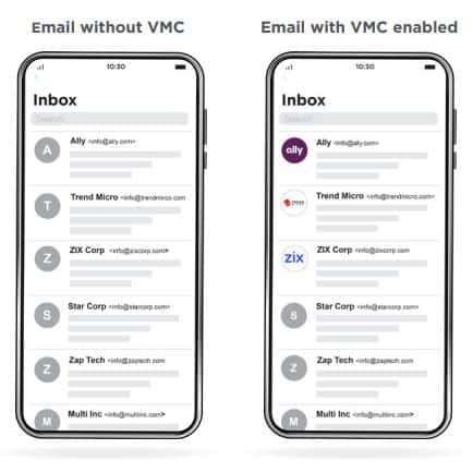 Email with and without VMC