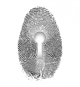 Fingerprint with keyhole