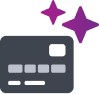 значок кредитной карты с искрами
