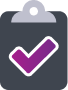 icon of clipboard with check mark