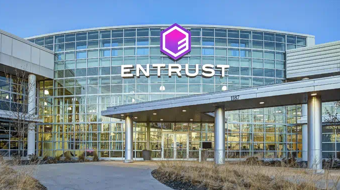 edifício com logotipo da Entrust