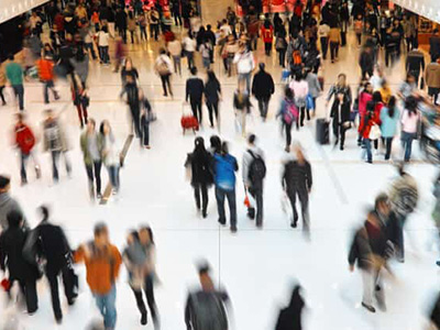 Image of a crowd of people walking