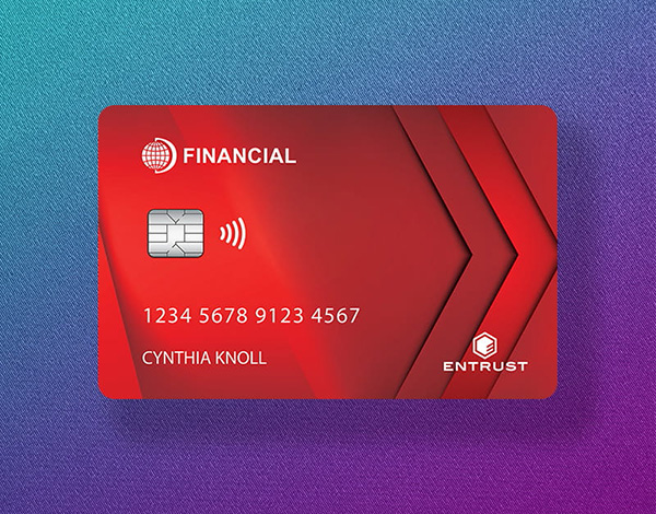 Cartão financeiro vermelho