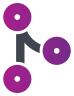 icône de trois cercles reliés par des lignes grises