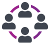 ícone de quatro usuários conectados por um círculo