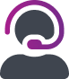 user with headset icon