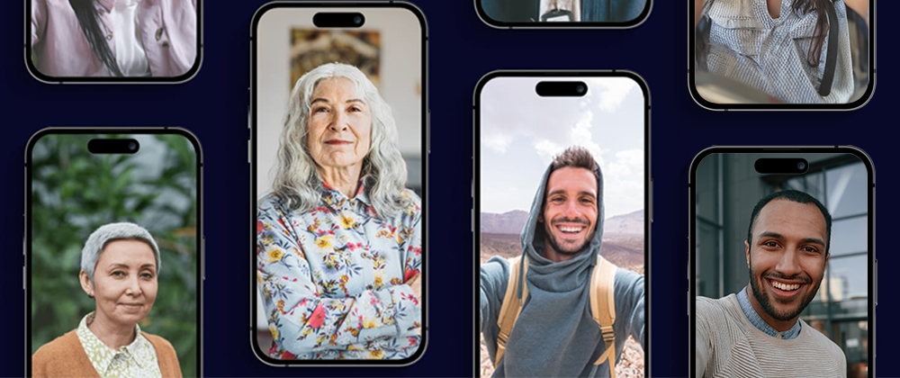 Phones with images of people