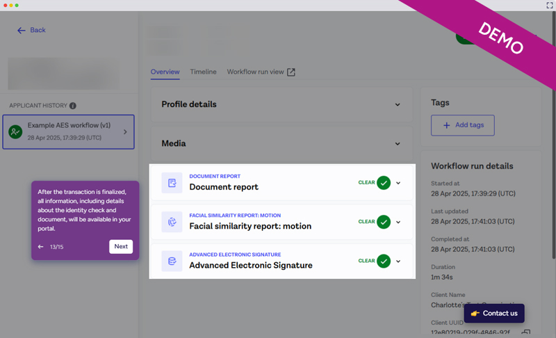 eIDAS AES for Customer Onboarding demo thumbnail