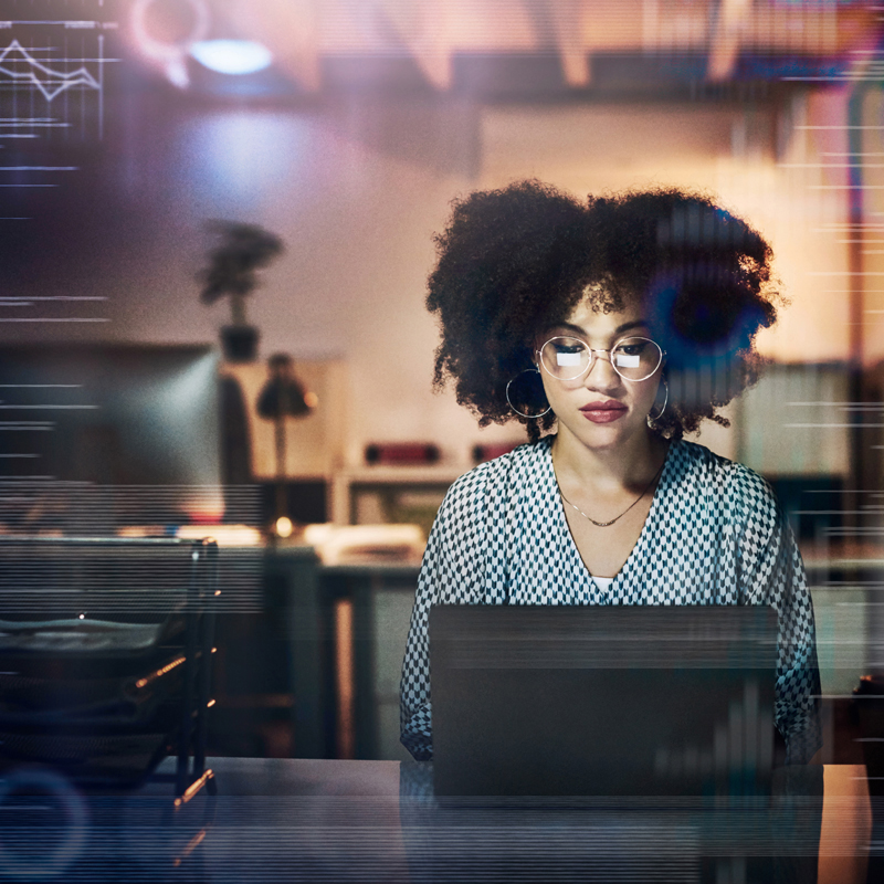 Woman using a laptop