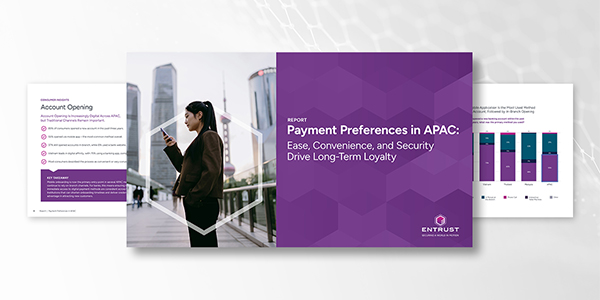 Report cover on APAC payment preferences by Entrust