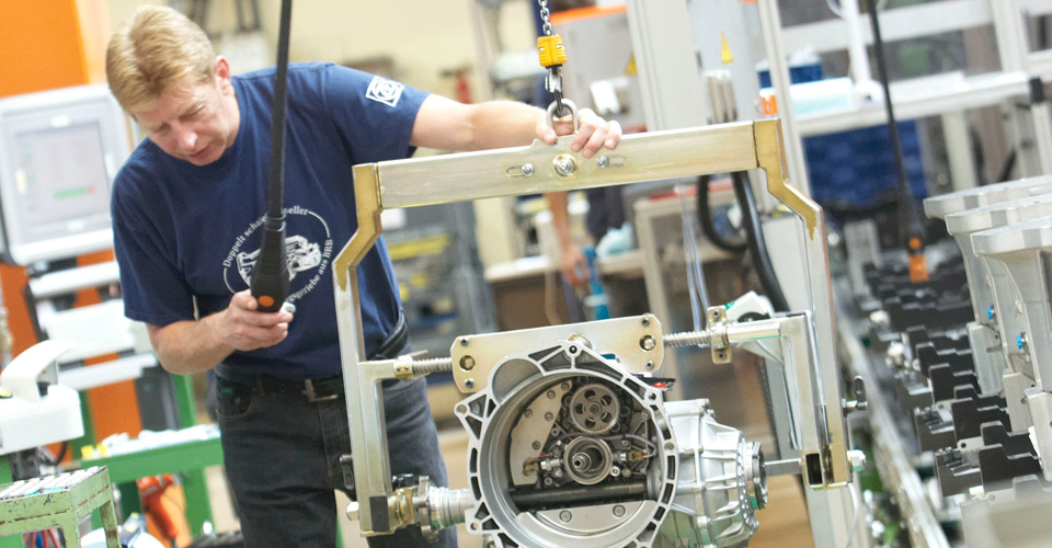 man using manufacturing equipment
