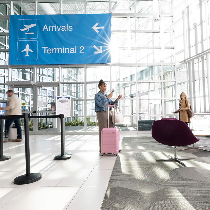 woman traveling at airport