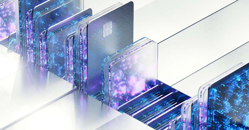 abstract image of credit card and data