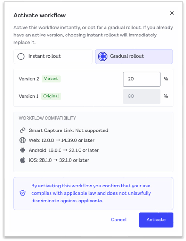 AB test workflow screenshot