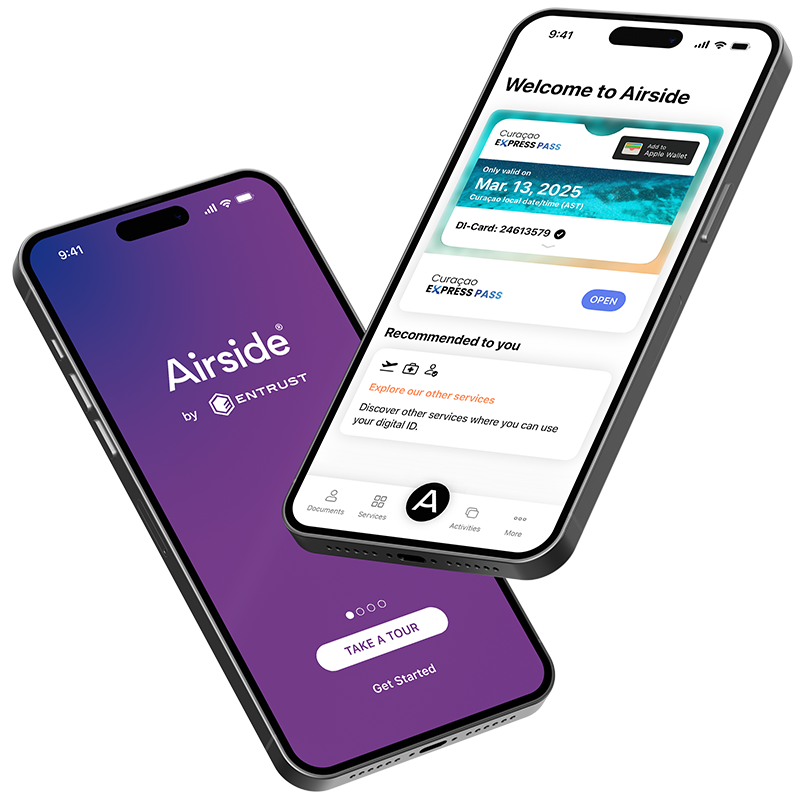 phone faces showing Airside app
