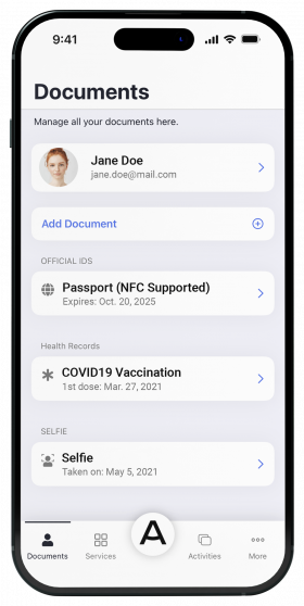 Airside Mobile upload documents screen