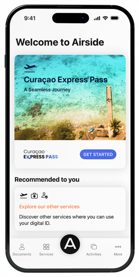 Airside Mobile services screen