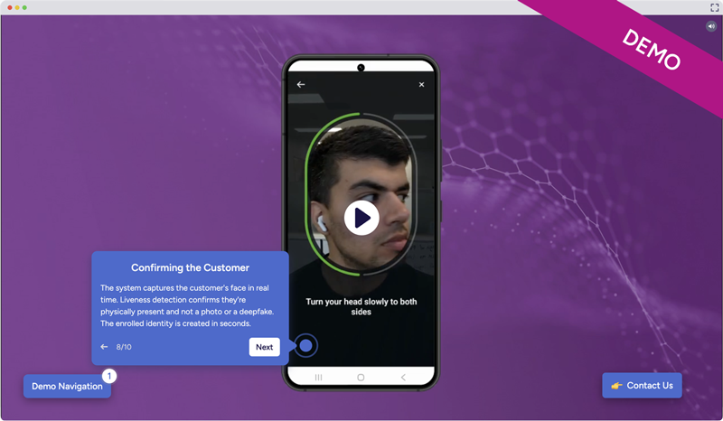 Biometric Passkey ATO demo screen