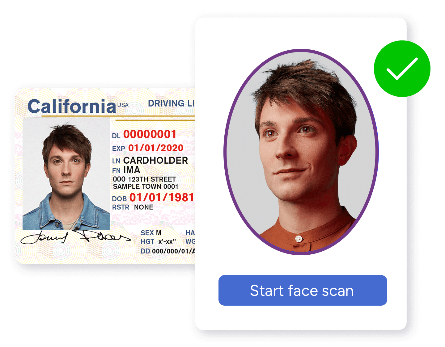 facial scan against California license