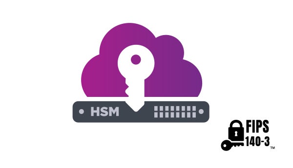 Cloud HSM icon with key and FIPS 140-3 compliance label