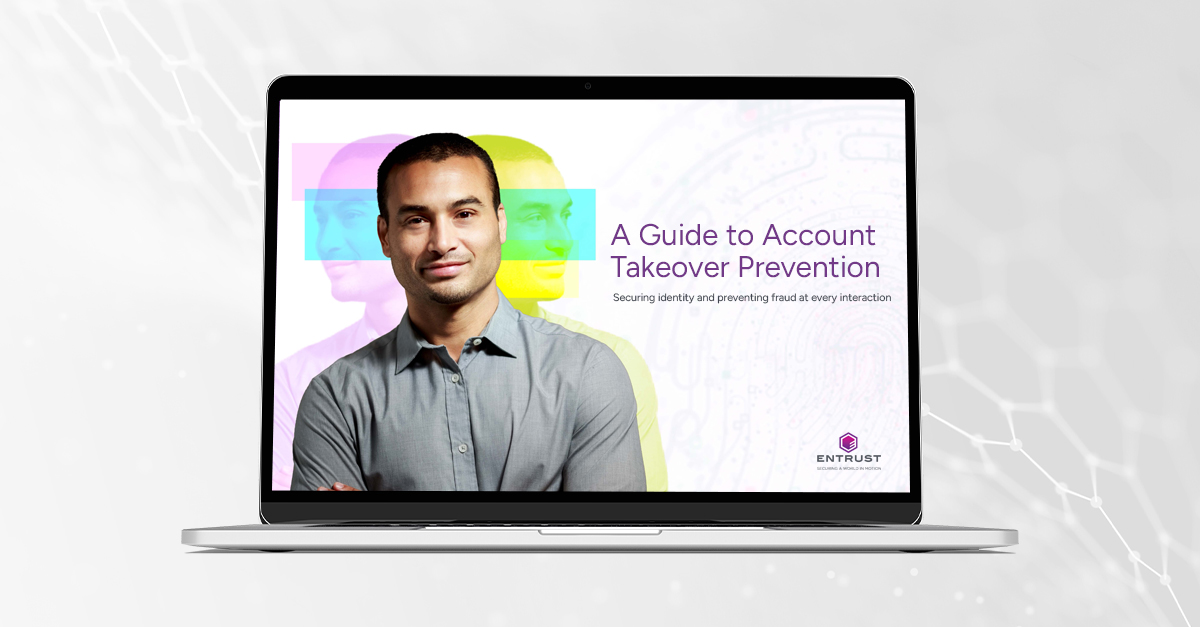 Guide to Account Takeover Prevention cover on laptop screen