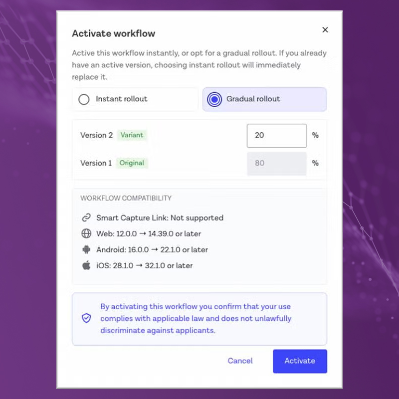 AB test workflow screenshot