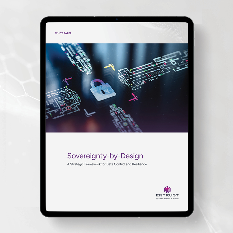 Sovereignty-by-Design white paper cover featuring a digital padlock and data security graphics