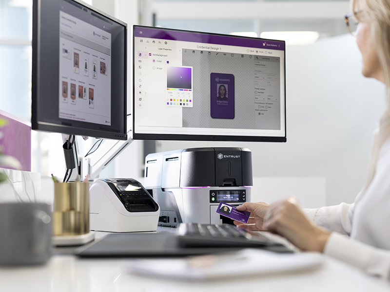 Computer monitors with ID issuance software 