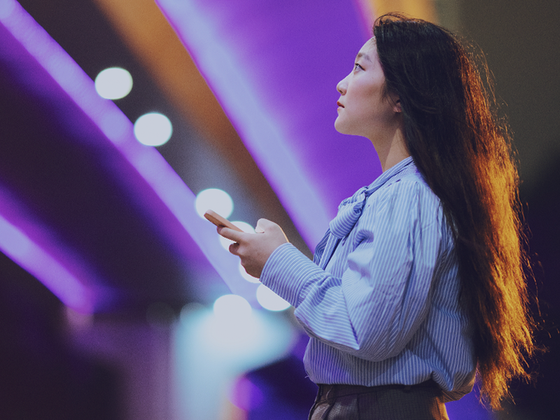 A person looking at their cellphone