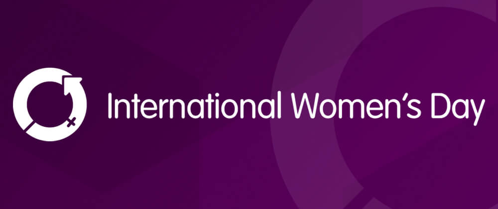 International Womens Day logo on purple background